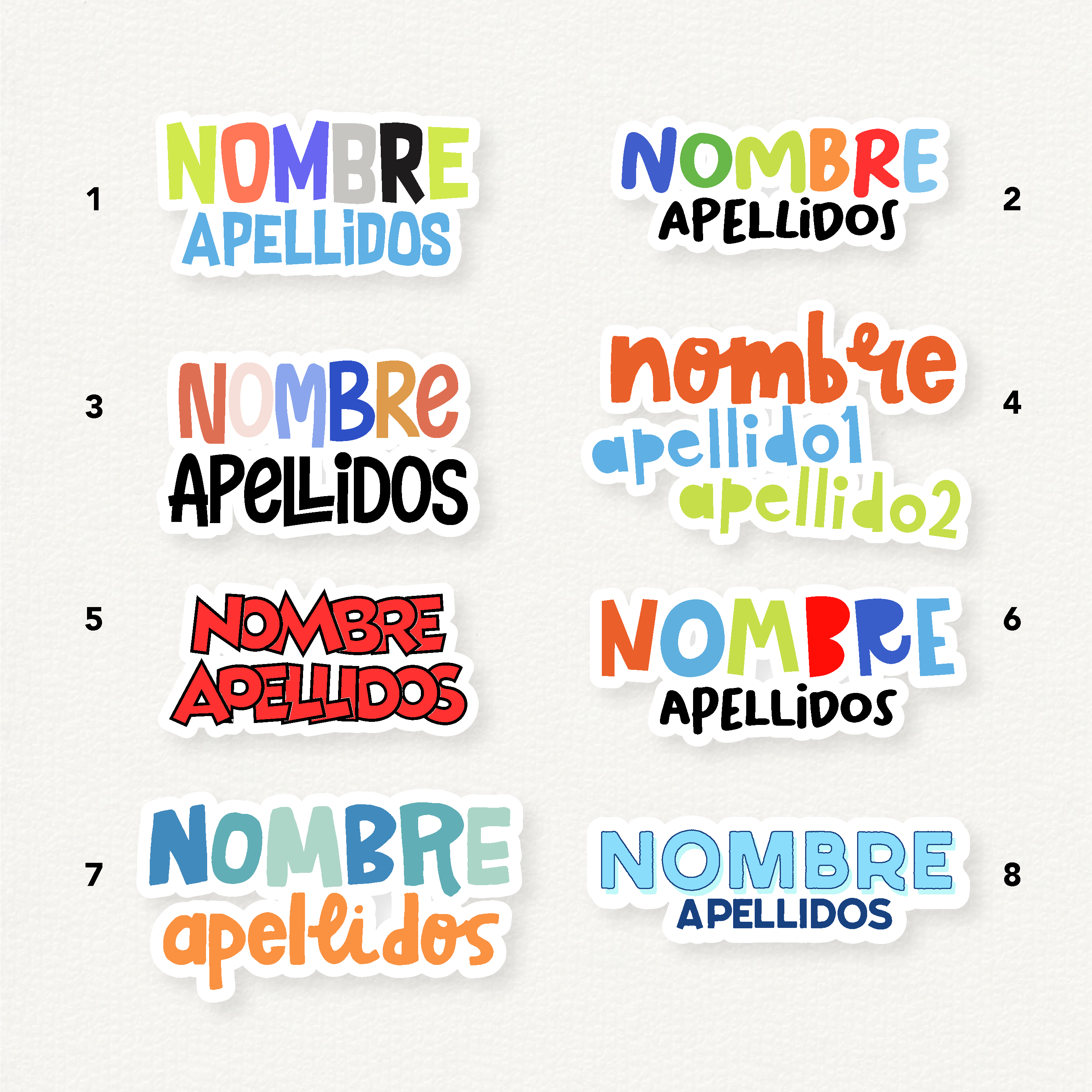 Stickers Offset Nombre